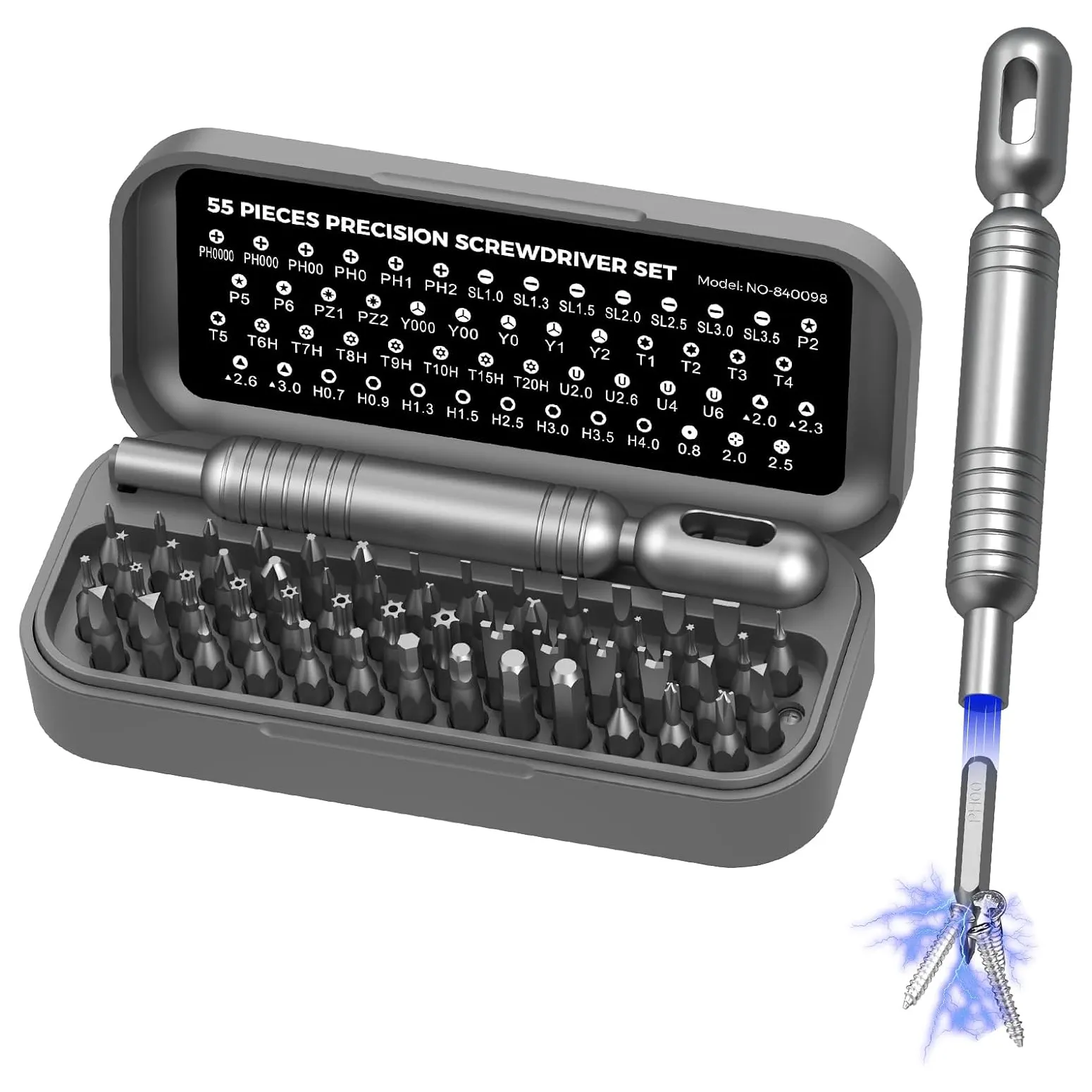55-in-1 Precision Screwdriver Set, Black